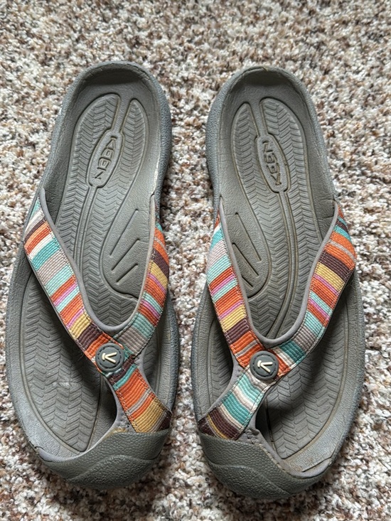 Keen Shoes - Keen Gray Sandals with Orange, Teal, Pink & Brown Straps